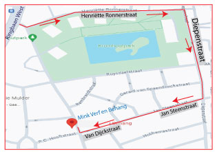 route naar winkel RingbaanW henriettestr 1